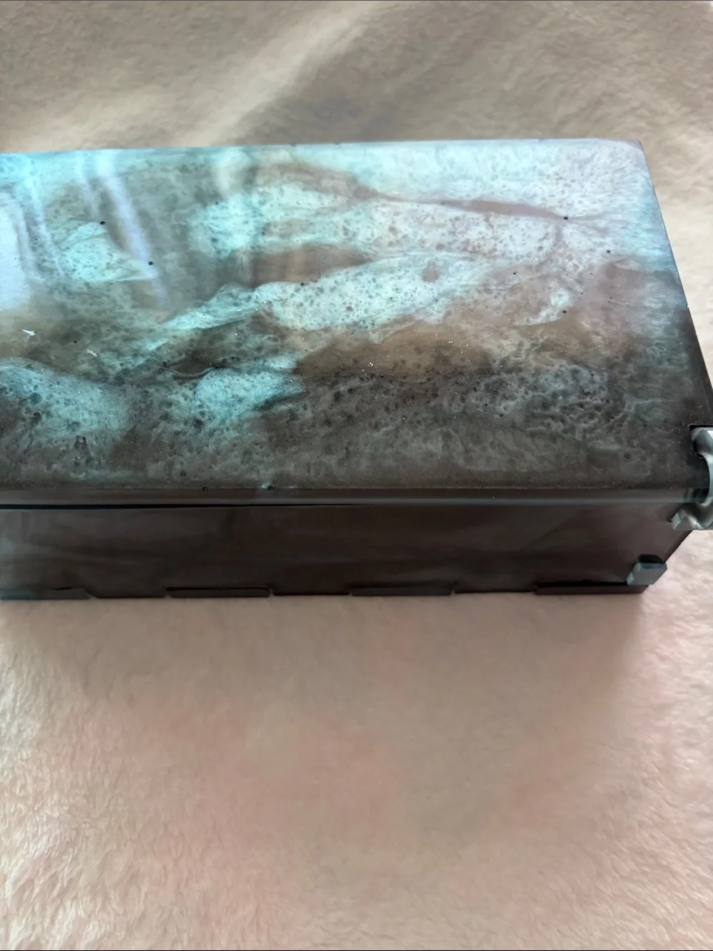 Handmade Marbled Resin Storage Box 8”x 2 1/2”x 4.75”